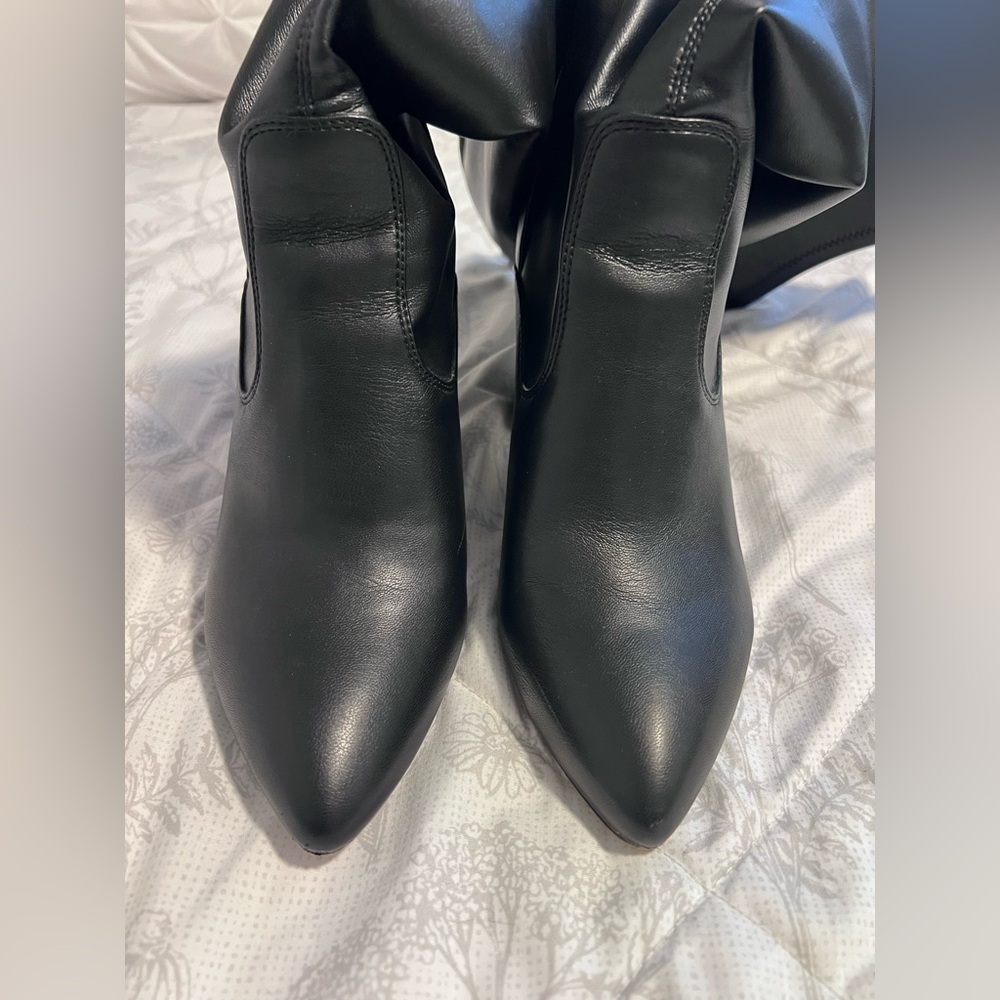 Franco Sarto Katherine Wide Calf Knee High Boot - Black Faux Leather - Size 10 - Picture 9 of 11
